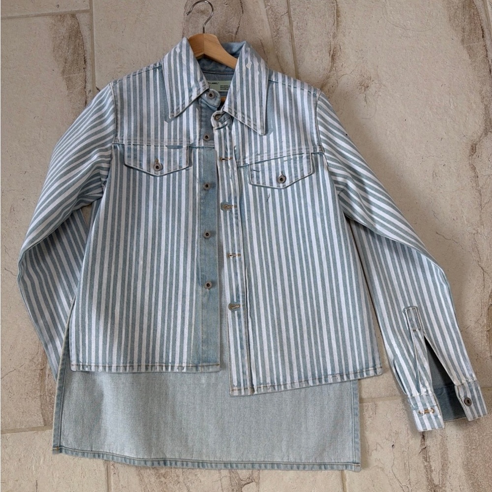 Off-White Striped Denim Jacket - image 1